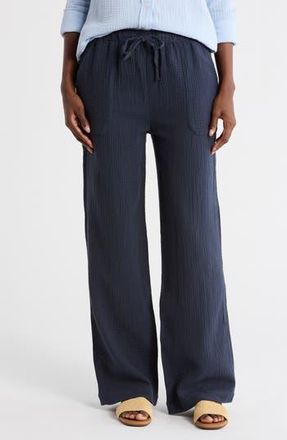 Splendid Cotton Gauze Pull-On Pants in Navy Blue at Nordstrom Rack, Size X-Small