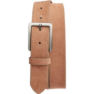 Nordstrom Richard Nubuck Leather Belt in Brown Brunette at Nordstrom, Size 34