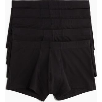H&M 5-pack short cotton boxer shorts in Black at Nordstrom, Size Xx-Large