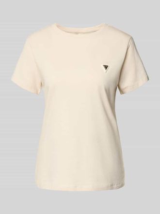 Guess Regular Fit T-Shirt mit Logo-Applikation Modell Colette in Sand, Gr&ouml;&szlig;e XS