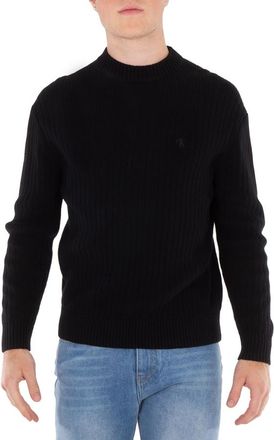 Calvin Klein Relaxed Ribbed Cotton Jumper, Size Medium