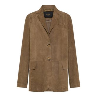 Seventy Blazers, female, Beige, Size: L Gi0949 Suede Blazer