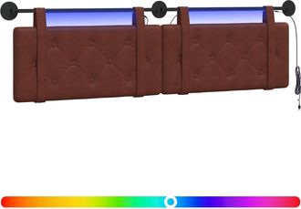 vidaXL Cabecero Colgante Marr&oacute;n Brillante Pu Antiguo Vidaxl