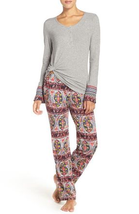 Lucky Brand Henley Pajamas in Paisley Stripes at Nordstrom, Size X-Large