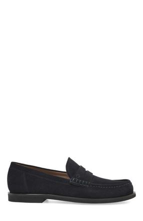 Gianvito Rossi Vernon Mocassin in Blue Suede Leather at Nordstrom, Size 44.5