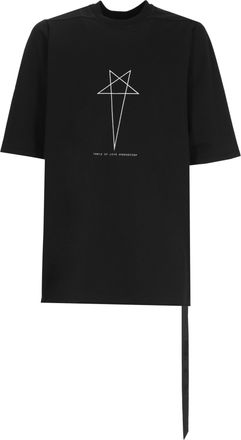 Rick Owens Black Jumbo Logo Cotton T-Shirt