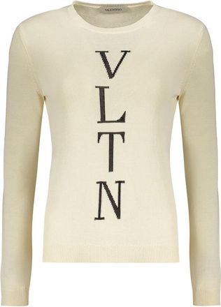 Valentino WomenS Off White Cotton Sweater, Size 44