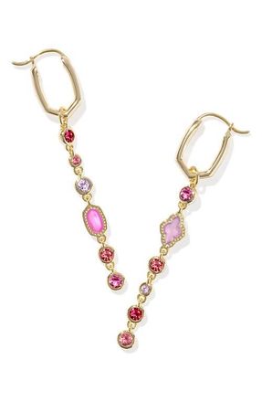 Kendra Scott Mini Elisa Abbie Convertible Huggie Hoop Earrings in Gold Pink Mix at Nordstrom