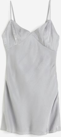 H&M Slipkleid aus Satin - Hellgrau