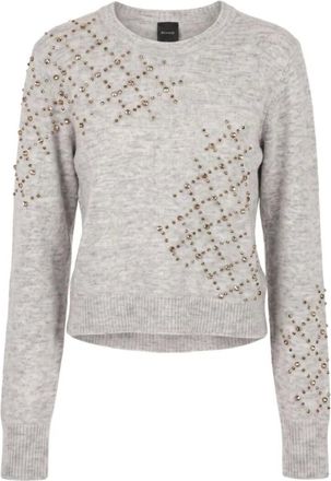 Pinko Salisburgo Jumper - female - PINKO - Round-neck Knitwear - Gray - S - Knitwear