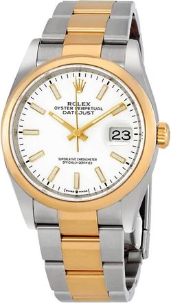 Rolex Datejust 36 White Dial Automatic Mens Steel and 18k Yellow Gold Oyster Watch 126203WSO