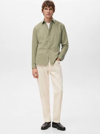 Mango Camicia 100% cotone Oxford kaki - Uomo - XXL - MANGO MAN