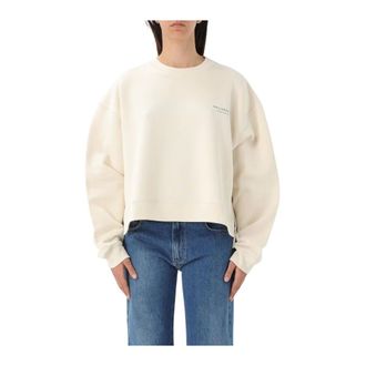 Philosophy di Lorenzo Serafini Hoodies & sweatvesten, Dames, Wit, M, Blauwe Cropped Sweatshirt voor Vrouwen