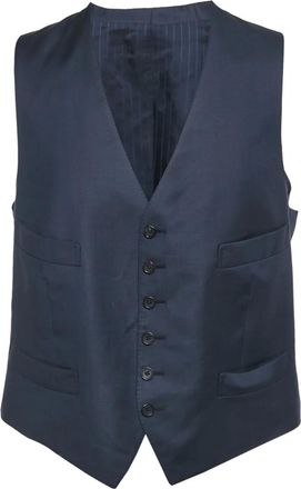 Tom Ford Gilet in lana con bottoni - Blu