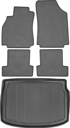 OEM Juego De Alfombrillas De Goma Para Renault Megane Iii Hatchback (2009-2016) + Alfombrilla Para El Maletero