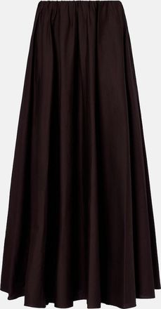 Staud Milano pleated cotton-blend maxi skirt