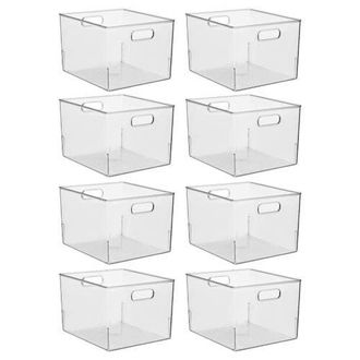 mDesign Storage Bins with Handles - Organize Kitchen, Bathroom, or Home Office - Set of 8 - Clear at Nordstrom