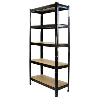MonsterShop Monster Racking T-Rax Heavy Duty Shelving Units, Black, 75cm W, 30cm in Black