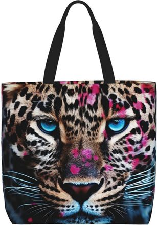 Generic Blue Eyed Leopard Carry Bag Durable Handbag Lightweight Shoulder Bags For Daily Use College Travel