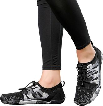 Generic 2026 Running Shoes Womens Sneakers Lightweight Breathable Outdoor Sports for Walking Comfortable Slip On Design Non Sole Durable Flexible (Black, 8.5)