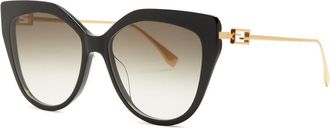 Fendi Baguette Oversized Cat-eye Sunglasses, Sunglasses, Black