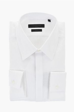 Corneliani CODE Slim Fit Solid-Color Shirt with Concealed Button Placke size 41