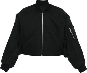 Jean Paul Gaultier Bomber crop con zip - Nero