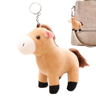 Generic Animal Keyring - Mini Horse Plush, Novelty Bag Ornament | Toy Pendant Shoulder Bags, Decorative Key Holder Gift, Zipper Charm With Animal Theme for Ba