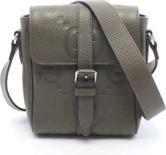 Gucci Khaki Leather Messenger Bag Shoulder Bag (Pre-Owned)