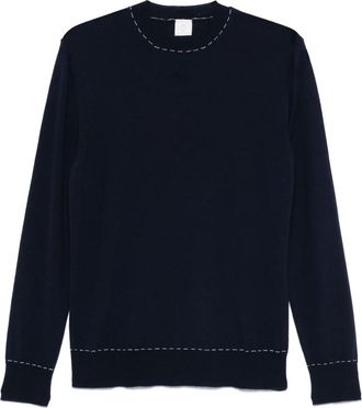 Eleventy Maglione con cuciture decorative - Blu