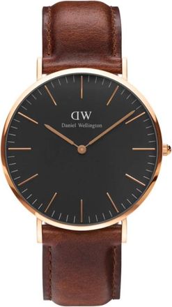 Daniel Wellington Elegante Ros&eacute;gouden Dames Klassiek Horloge - Heren - Horloges - Bruin - ONE Size - Accessoires
