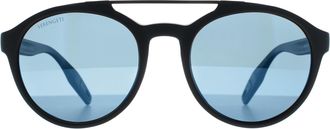 Serengeti Eyewear Round Mens Satin Dark Grey Polarized 55nm Blue Photochromic Leandro - One Size