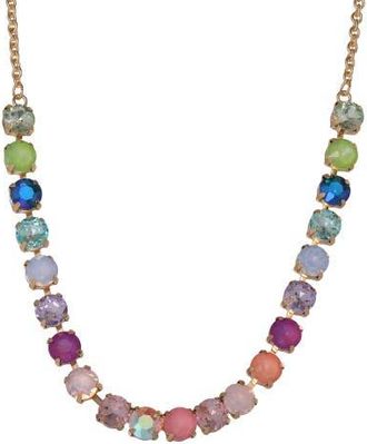 Juicy Couture Womens Tennis Necklace with 8MM Multicolor Crystals, 16+2 Gold Tone-Plated Tennis Jewelry in Multicolored at Nordstrom