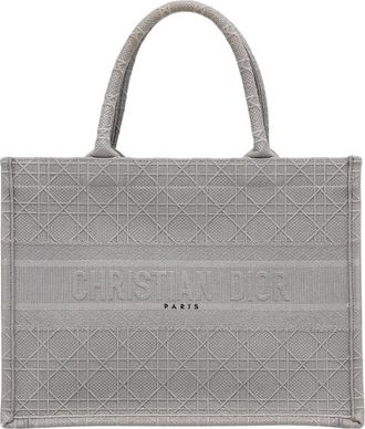 Dior Pre-owned Medium Cannage Embroidered Book Tote - Dames - Vintage Shopper - Grijs - ONE Size - Vintage