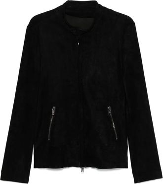 Giorgio Brato Giacca in pelle scamosciata - Nero