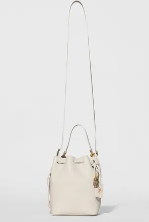 Alo Mini Balance Bag in Bone Leather Beige