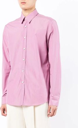 Ferragamo Cotton Button-Front Shirt - Pink