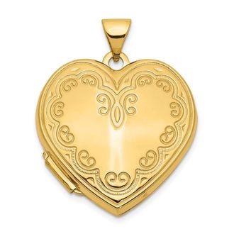 Diamond2Deal 14k Yellow Gold Heart Locket Pendant