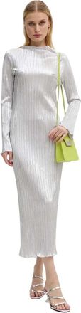 Never Fully Dressed Plisse Sophia Jurk - Dames - Feestkleedjes - Grijs - XS - Polyester - Kleedjes