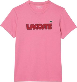 Lacoste Heren Logo Katoenen Ultra Dry Sport T-shirt (Roze)