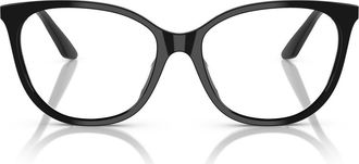Emporio Armani 53mm Cat Eye Optical Glasses in Shiny Black /Demo Lens at Nordstrom