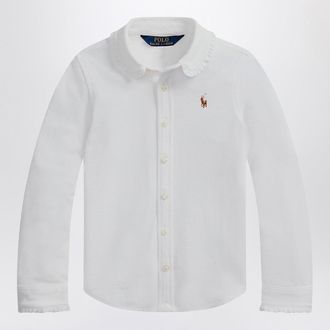 Polo Ralph Lauren White Oxford Shirt With Ruffles