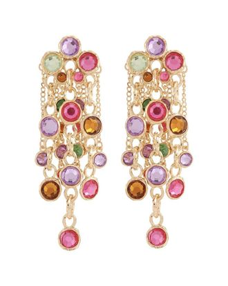 Liv Oliver 18K Plated 19.25 Ct. Tw. Multi Gemstones Earrings