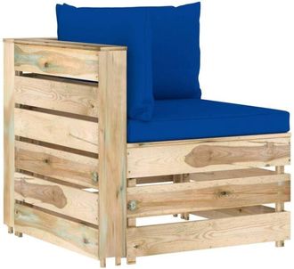 vidaXL Sof&aacute; De Esquina Seccional Con Cojines Madera Impregnada Verde Vidaxl