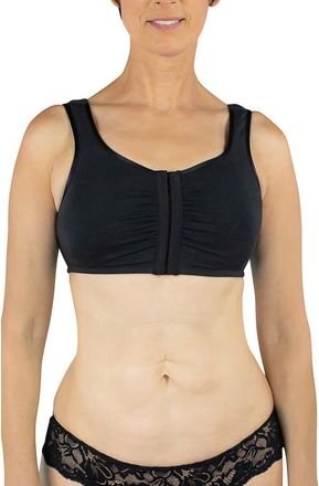 Everviolet Maia Front Close Pocketed Bralette in Black at Nordstrom, Size Xx-Large