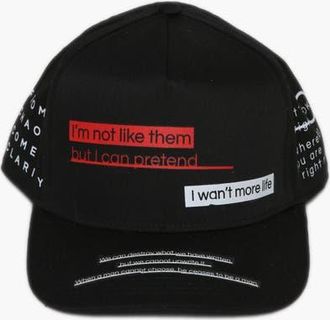 The Celect Sayings Mid Rise Printed Cap in Black at Nordstrom