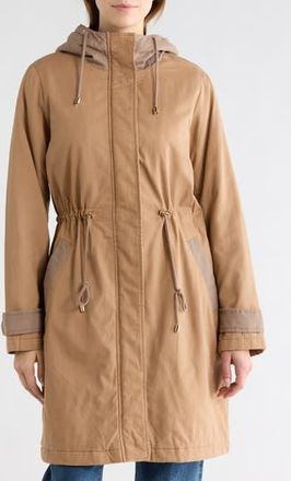 Bernardo Waterproof Hooded Raincoat in Dark Camel at Nordstrom Rack, Size X-Small