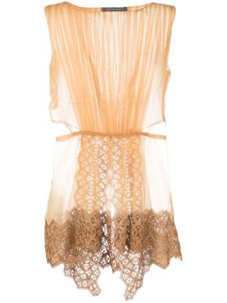 Alberta Ferretti Zijden tanktop - Bruin