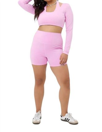 Frankies Bikinis Speedy Bike Short In Baby Pink