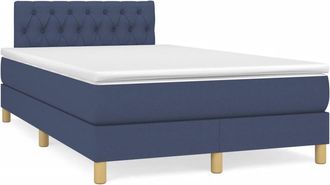 vidaXL Cama Box Spring Con Colch&oacute;n Tela Azul 120x190 Cm Vidaxl